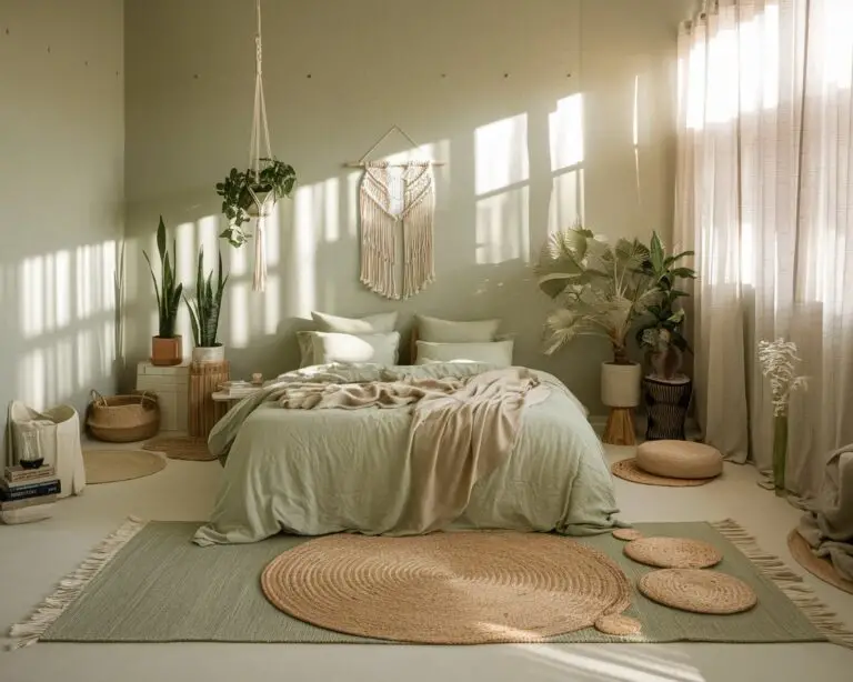 Sage Green Boho Bedroom